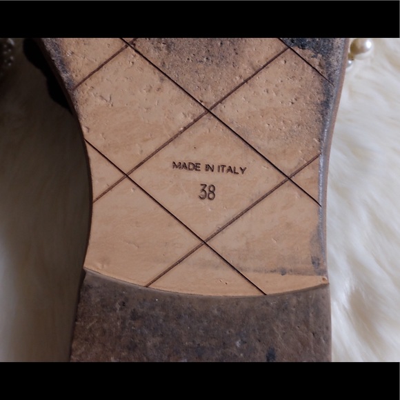 Chanel Black Cruise Pearl Cord CC Mules 38/7-7.5 - Picture 7 of 8